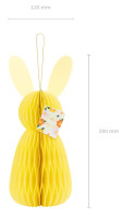 Anteprima: Figura a nido d'ape coniglietto di Pasqua giallo 30 cm