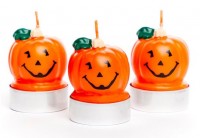 3 Smiling Pumpkin candles for Halloween 5cm