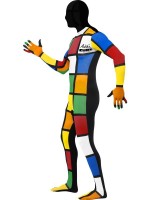 Oversigt: Farverig Checkered Magic Cube Morphsuit Unisex
