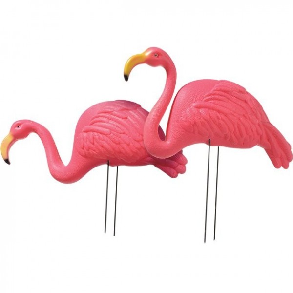 2 st flamingo trädgårdspålar 54cm