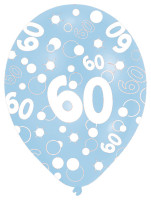 Förhandsgranskning: 6 ballonger Bubbles 60-årsdag färgglada 27,5cm