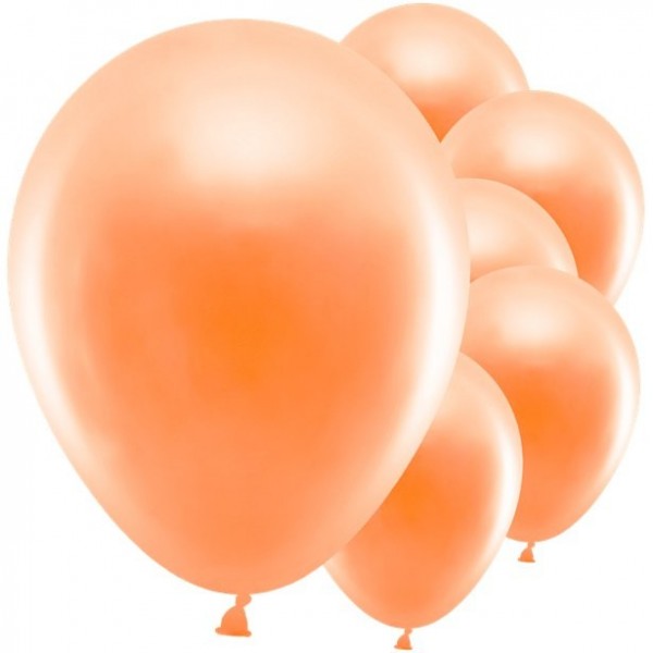 10 party hit metallic balloons orange 30cm