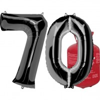70th birthday helium bottle with balloons