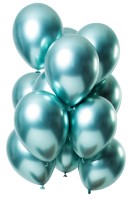 12 Latexballons Spiegel Effect grün