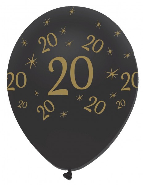 6 magische ballonnen van de 20e verjaardag 30 cm 2