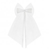 Preview: 2 edelweiss decorative bows with tulle 18cm