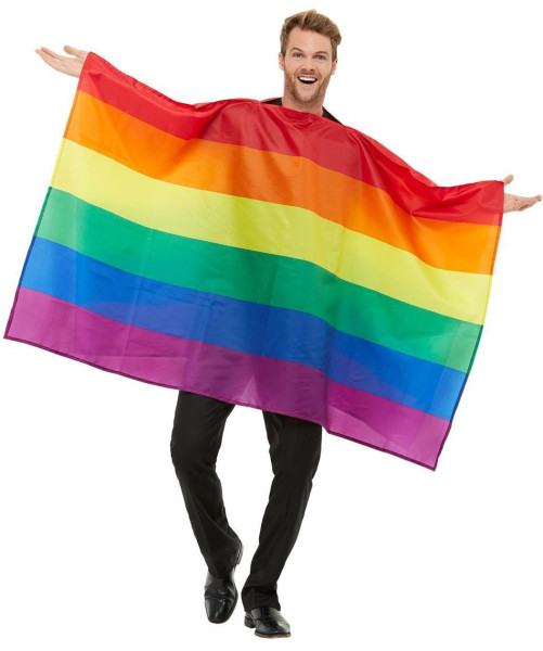 Rainbow poncho for adults