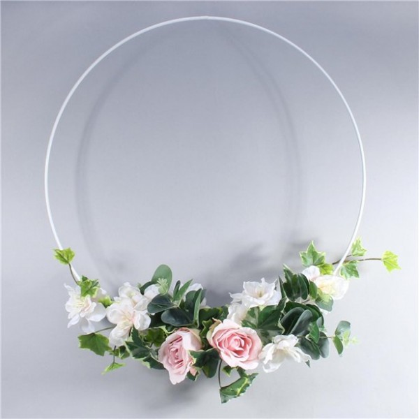 White decorative hoop 60cm