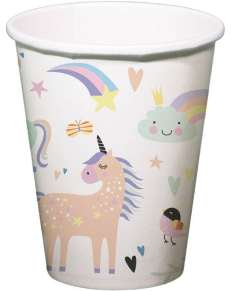 6 Glady Unicorn paper cups 250ml