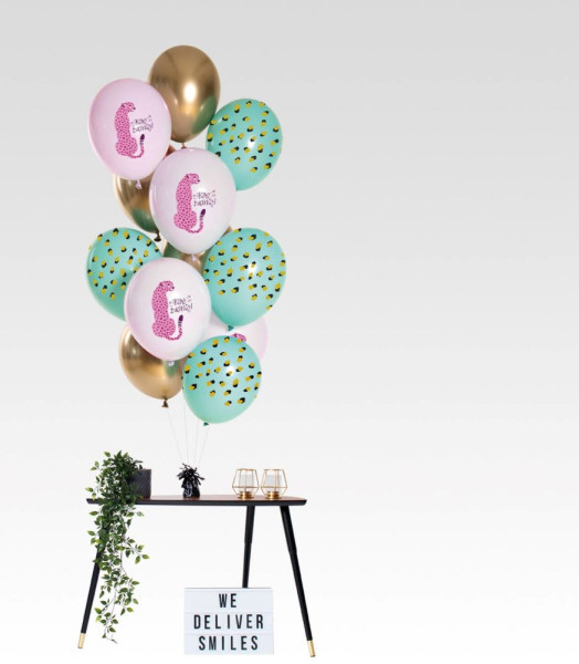 12 Panther Pinky Geburtstagsballons 33cm