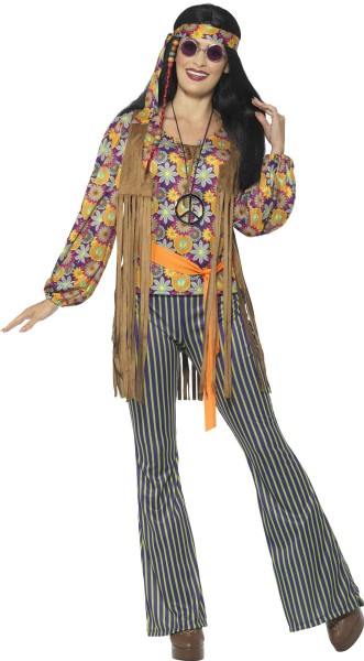 Disfraz de mujer hippie flower power 2