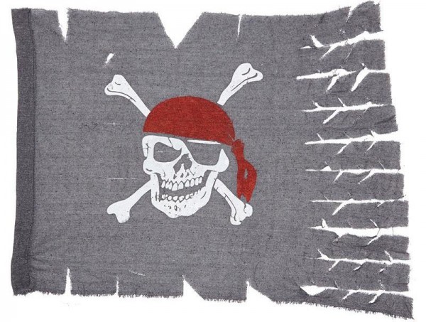 Zerfetzte Graue Piratenflagge 70 x 95cm