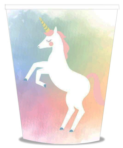 8 smukke Unicorn papirkopper 250ml