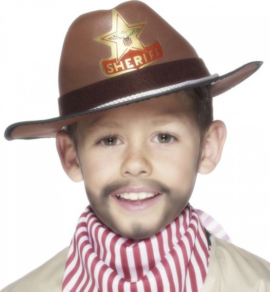 Sombrero de vaquero sheriff infantil marrón