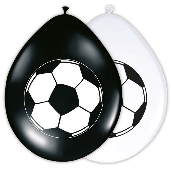8 palloncini calcio bianchi e neri 30 cm