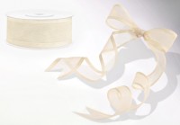 Preview: 25m chiffon ribbon Cream Delight