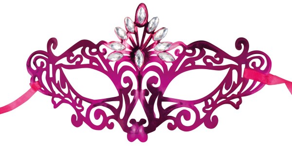 Elegant oogmasker roze met edelstenen 2