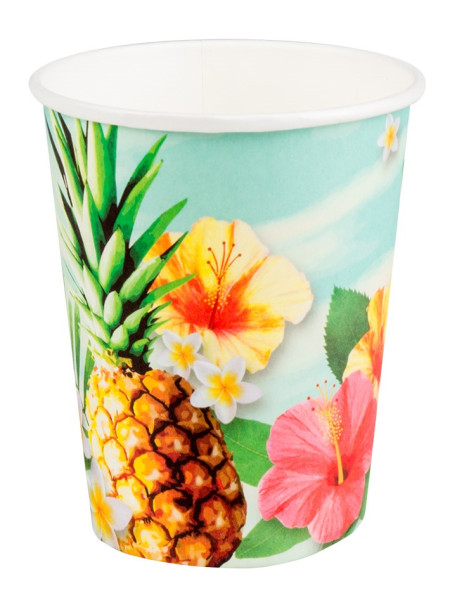 10 vasos de papel hawaianos de colores 250ml