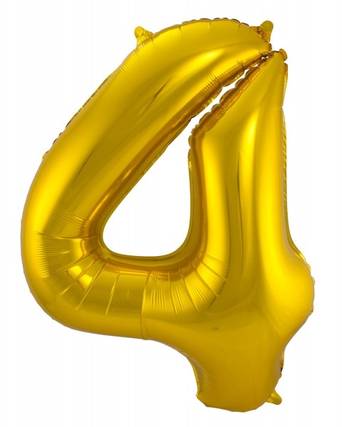 Folienballon Nummer 4 gold 86 cm