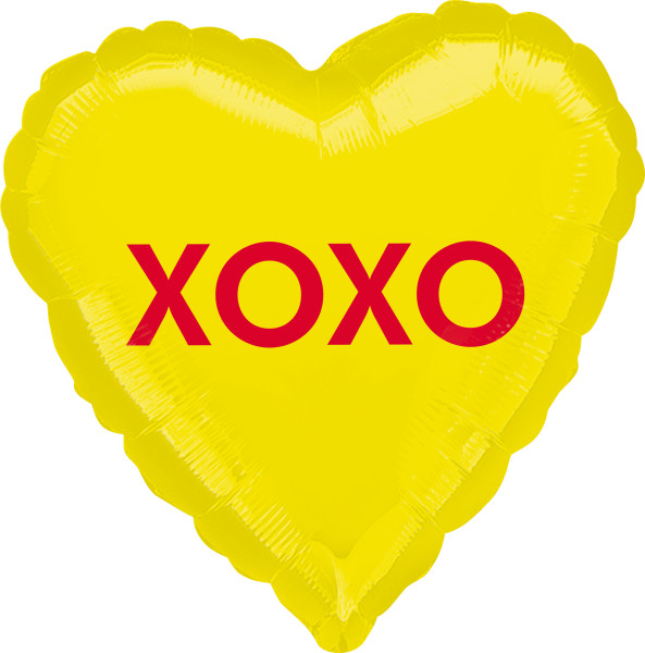 Folieballong XOXO sockerhjärta 43cm