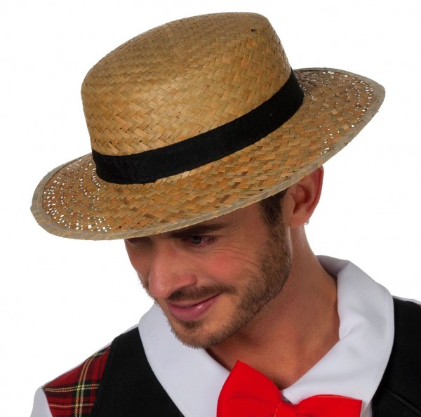 Elegante sombrero de paja de los años 20