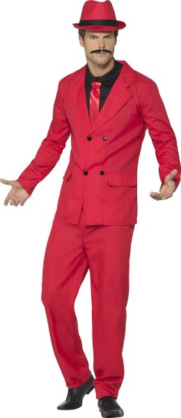 Gangster Gentleman Costume Deluxe w kolorze czerwonym 4