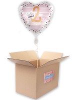2e anniversaire ballon coeur feuille 45cm