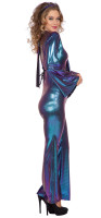 Oversigt: Glamour disco jumpsuit til kvinder blå-lilla