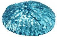 Preview: Blue glitter sequin beret