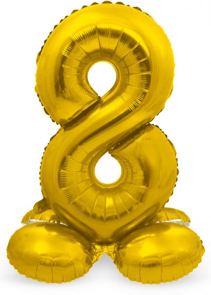 Nummer 8 ballon goud 72cm