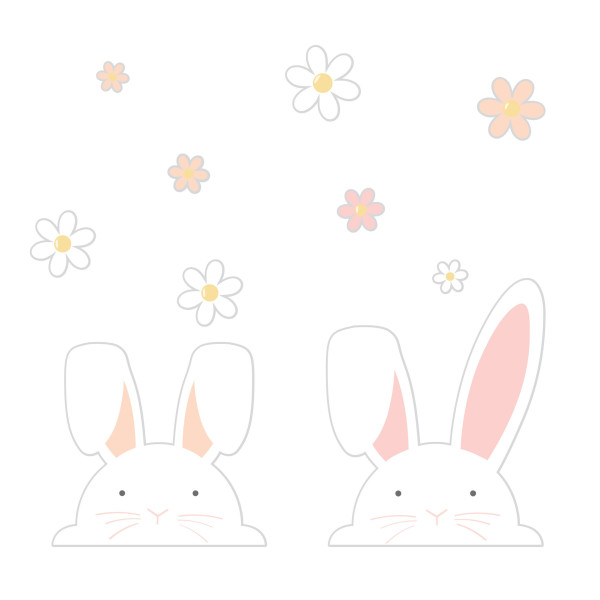 2 hojas de pegatinas para ventana de conejo de Pascua