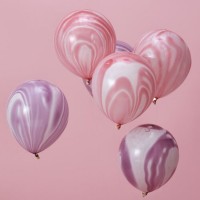 Oversigt: 10 skinnende enhjørningsmarmorballoner 30cm