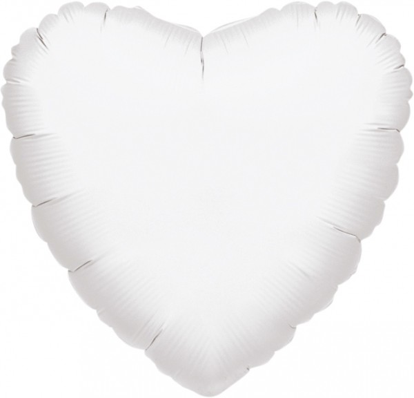 Balon biały z sercem 84 cm