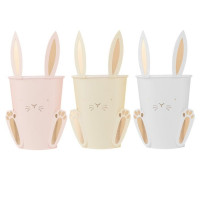Preview: 8 Rosy Bunny paper cups 255ml