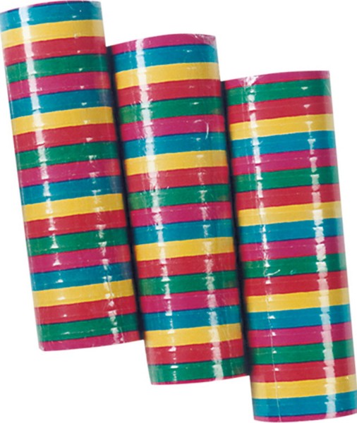 3 colorful carnival streamers