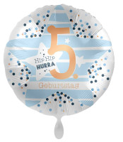 Ballon aluminium 5ème anniversaire Happy Star 45cm