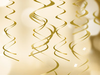 5 metalowych zawieszek spiralnych w kolorze złotym 60cm