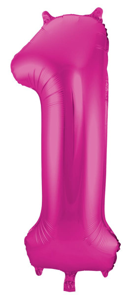 Folieballong nummer 1 rosa