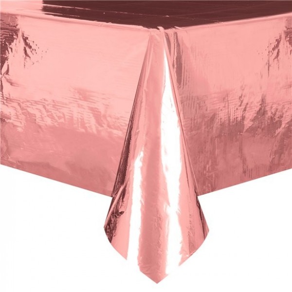 Mantel de papel rosa metalizado