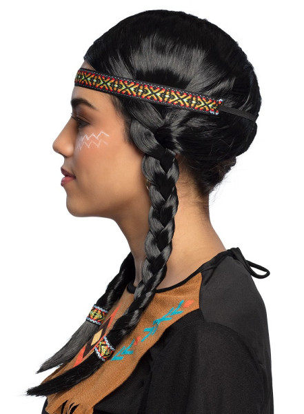 Indianer Perücke mit Ethno Stirnband 3