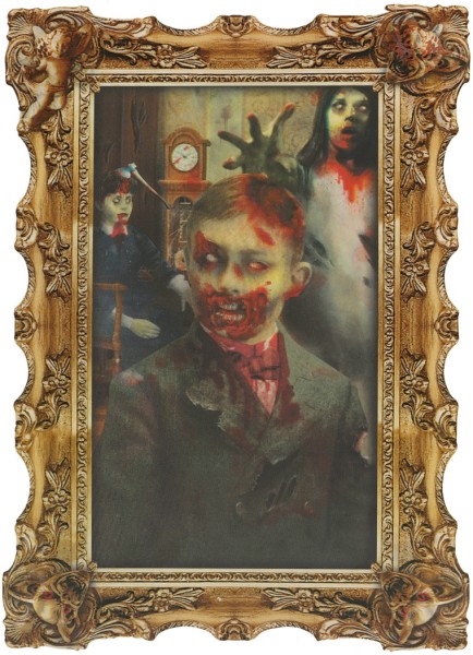 Mural holograma retrato de zombi oculto
