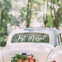 Gouden bruiloft net getrouwd auto sticker
