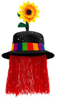 Preview: Crazy clown hat with hair for adults