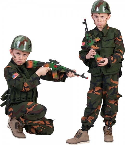 Little soldier camouflage child costume