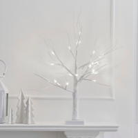 Lysende træ i hvid 40cm