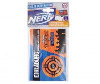 Preview: 6 Nerf Battle Zone invitation cards with envelope