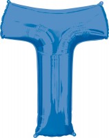 Globo de lámina letra T azul XL 81cm