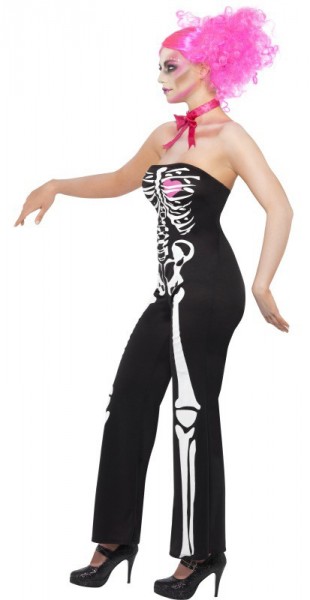 Elegante Skelett Lady Jumpsuit Schwarz 2