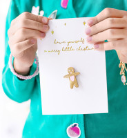Preview: Christmas card golden gingerbread 14.8cm