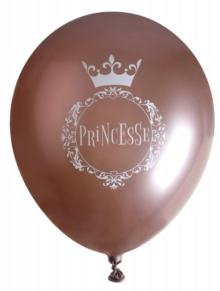6 globos de látex metalizados Princesse 30cm